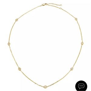 Saks Fifth Avenue diamond station necklace; 14k gold, .7 TKW